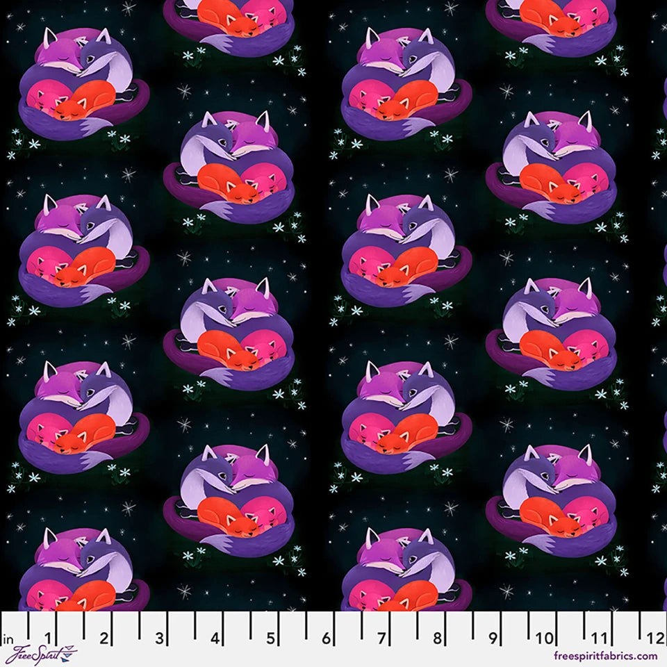 Love Under the Stars- Multi Fox Cuddle: Sold by the 1/2 yard