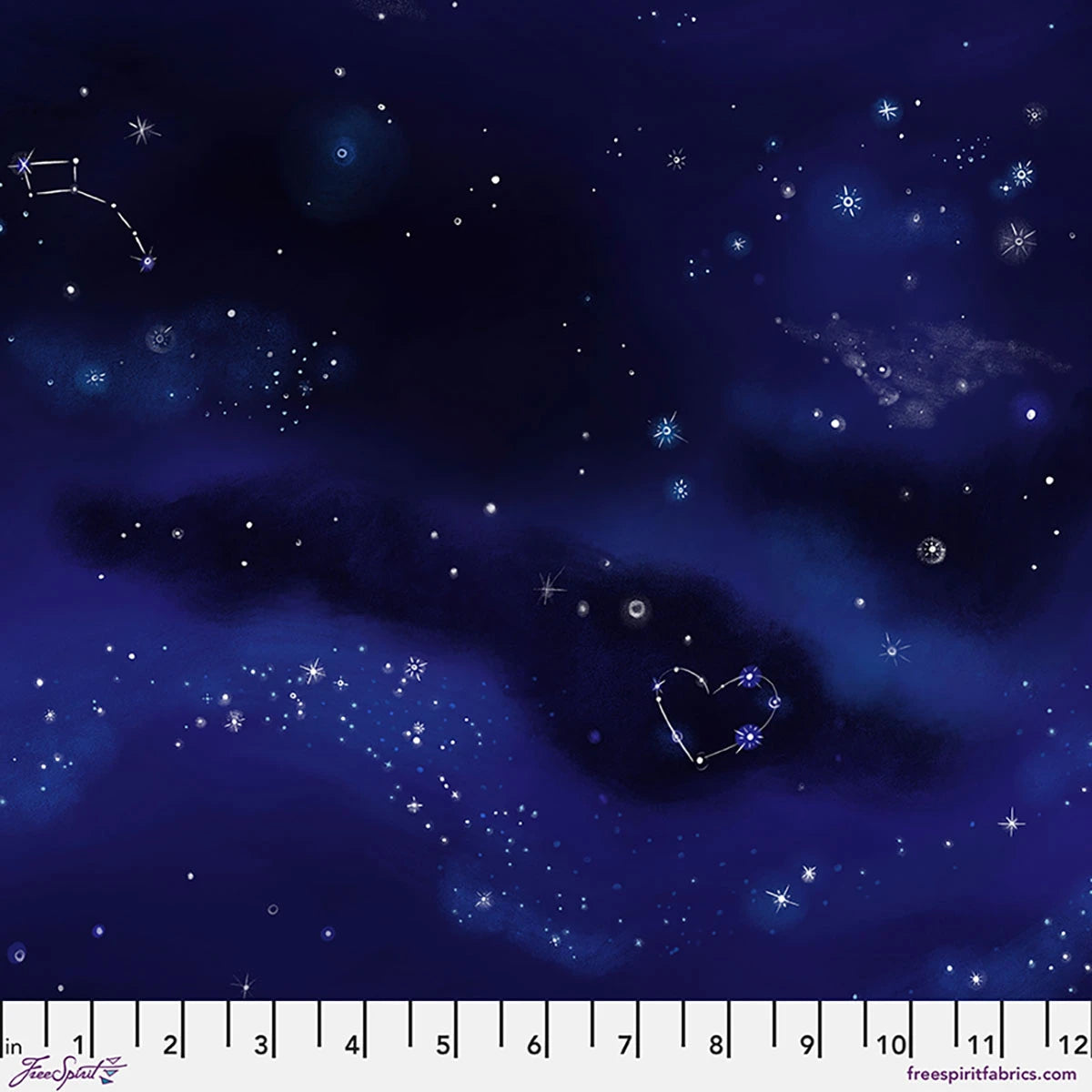 Love Under the Stars- Night Midnight Sky: Sold by the 1/2 yard