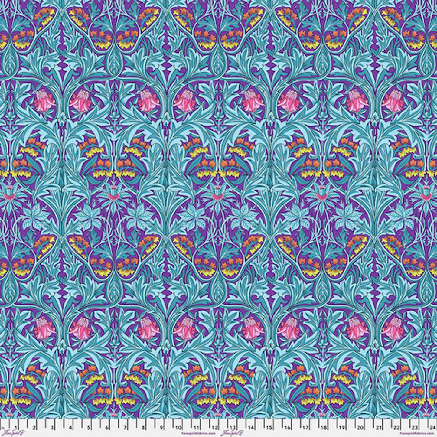Kaffe x Morris & Co- Purple Bluebell: Sold by the 1/2 yard