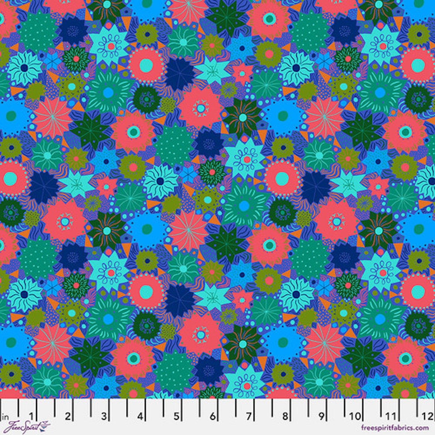 Bloomology- Blue Spangled: Sold By The 1/2 Yard- Cut Continuously