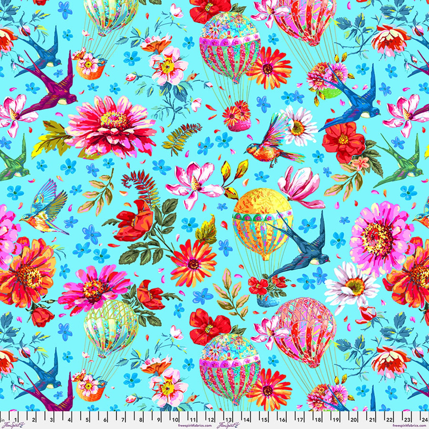Festival- Blue Memory: Sold by the 1/2 Yard