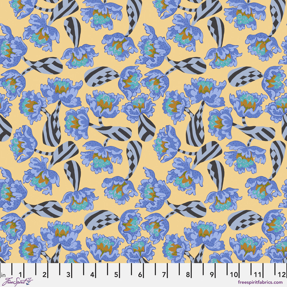 Blostma & Song- Lemon Peony Bones: Sold by the 1/2 Yard