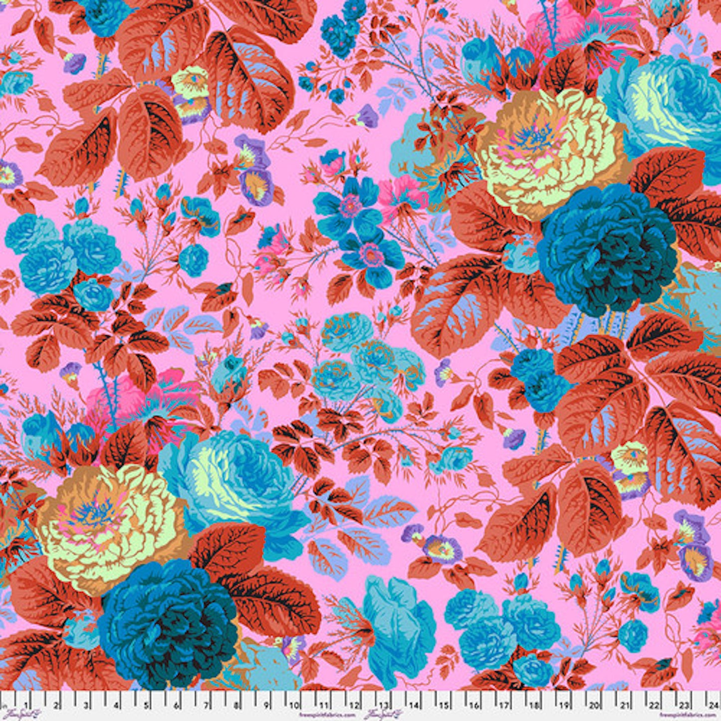 Kaffe Fassett Collective February 2025- Lavender Gradi Floral: Sold by the 1/2 yard