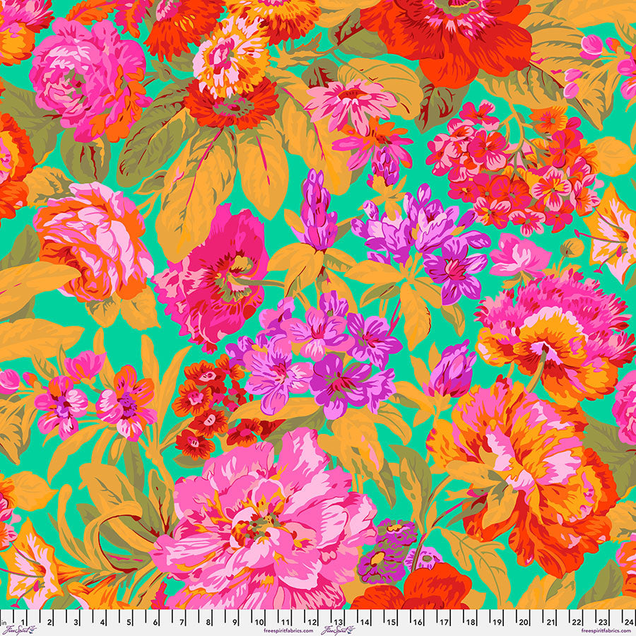 Kaffe Fassett February 2026- Green Voluptuous: Sold by the 1/2 yard