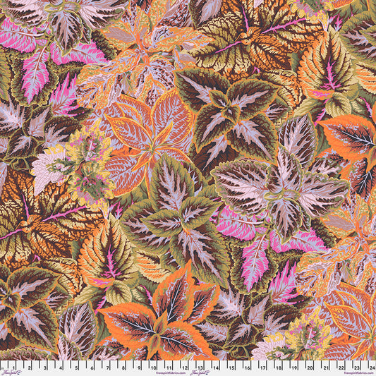 Kaffe Fassett Collective August 2025- Brown Bold Leaves: Sold by the 1/2 yard