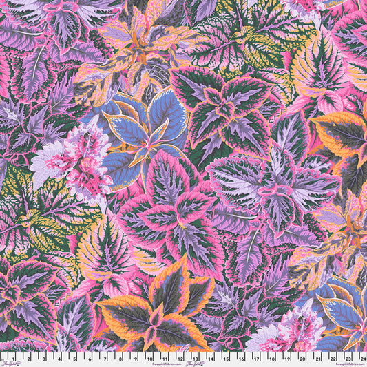 Kaffe Fassett Collective August 2025- Pink Bold Leaves: Sold by the 1/2 yard