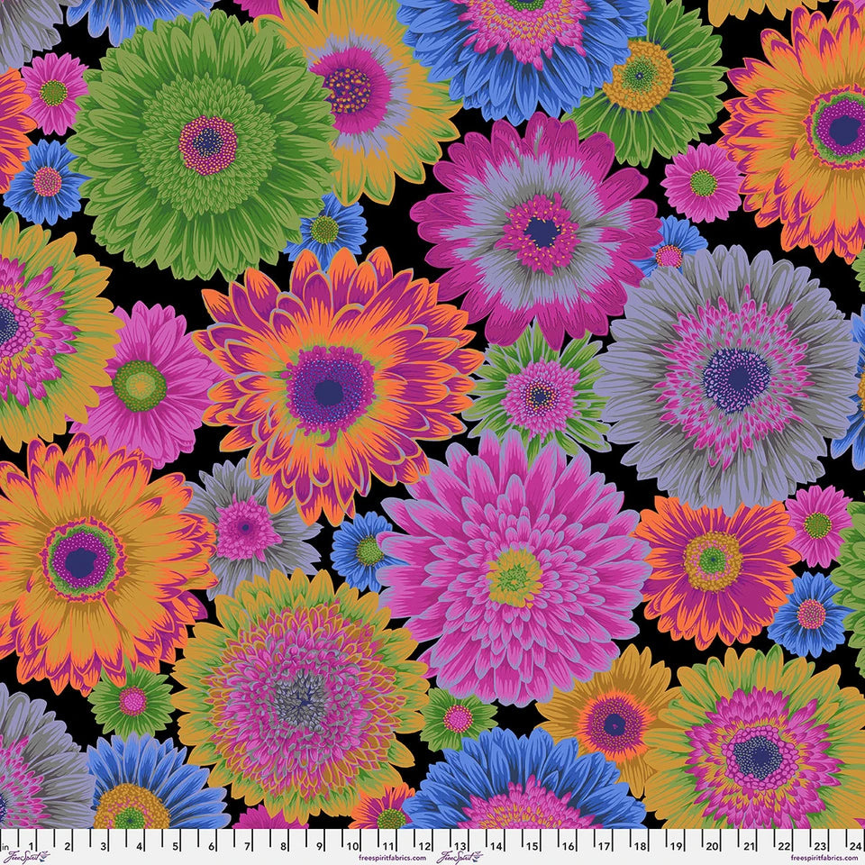 Kaffe Fassett Collective August 2026- Dark Gerbera Daisies