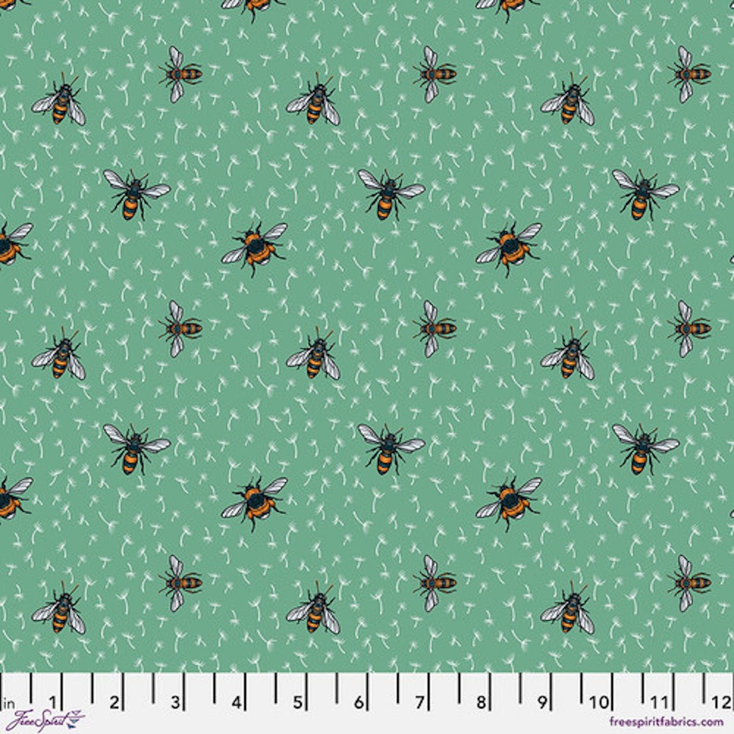 Garden Bed- Mint Bees: Sold by the 1/2 yard.