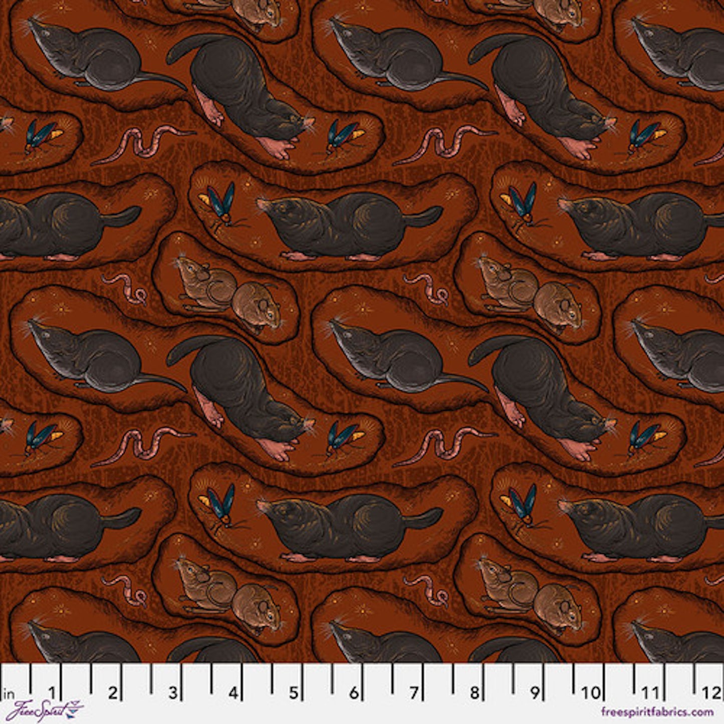 Garden Bed- Brown Mole: Sold by the 1/2 yard.