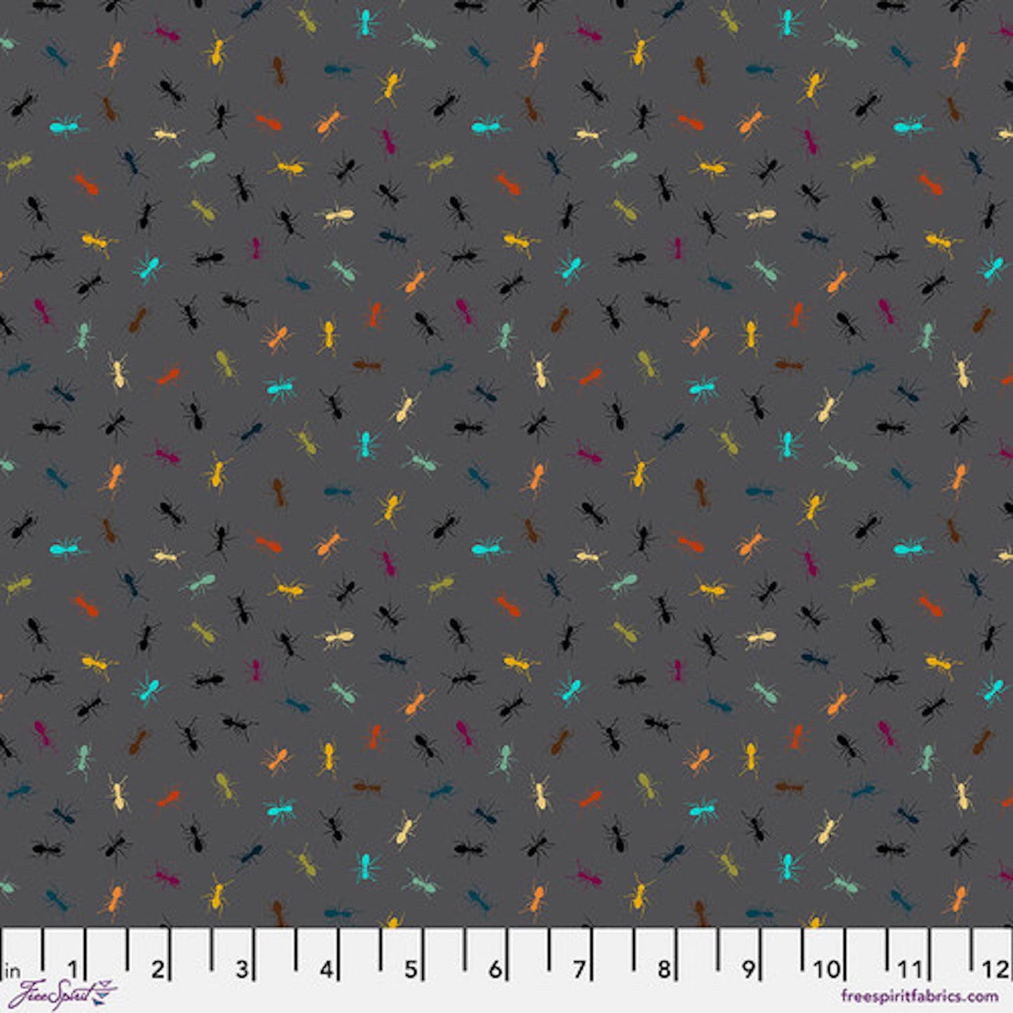 Garden Bed- Gray Ants: Sold by the 1/2 yard.