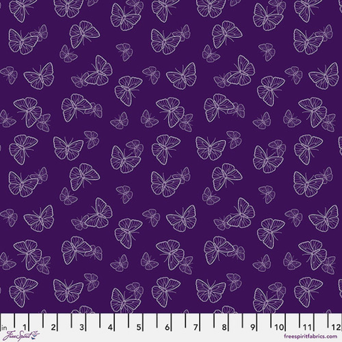 Garden Bed- Purple Butterfly: Sold by the 1/2 yard.