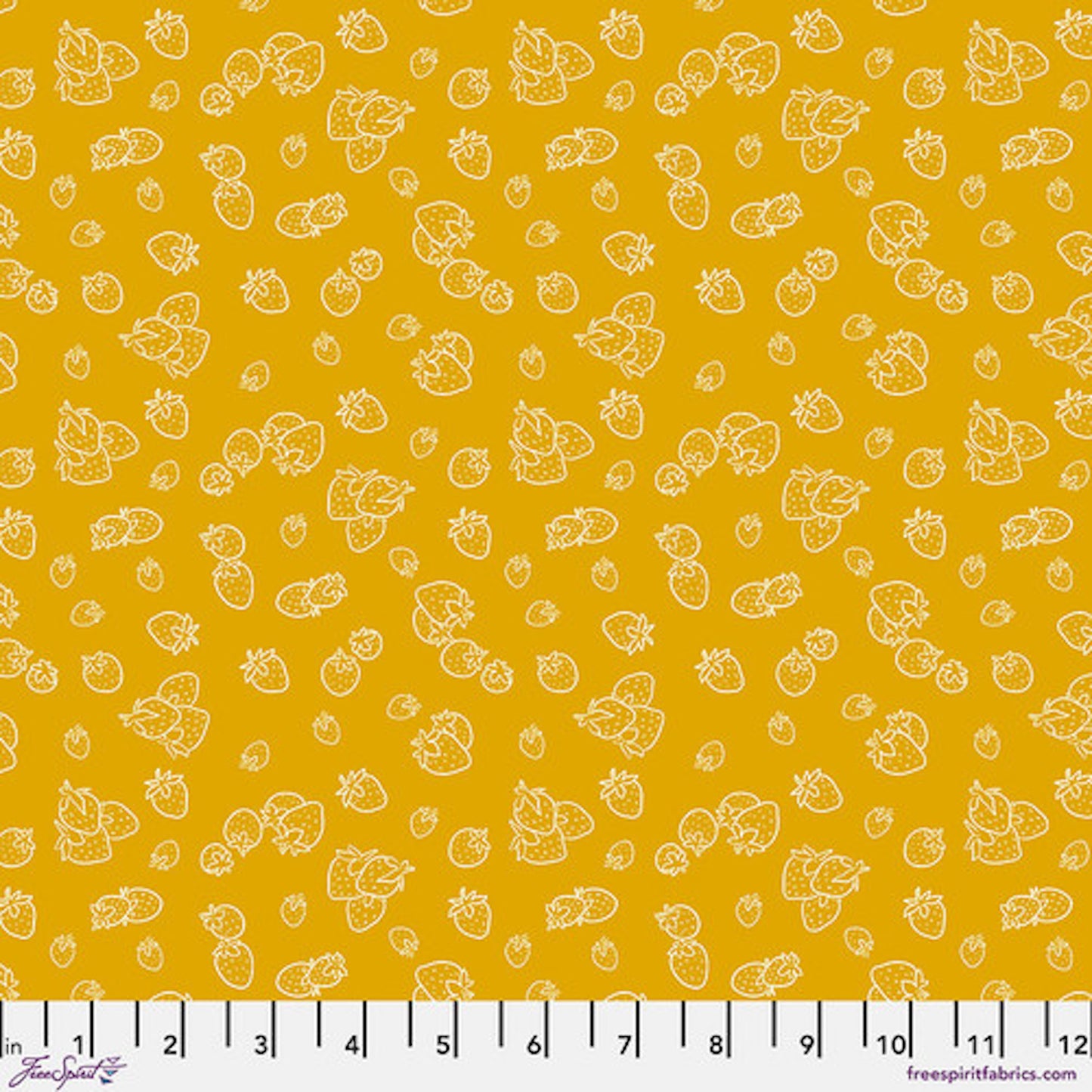 Garden Bed- Yellow Strawberries: Sold by the 1/2 yard.