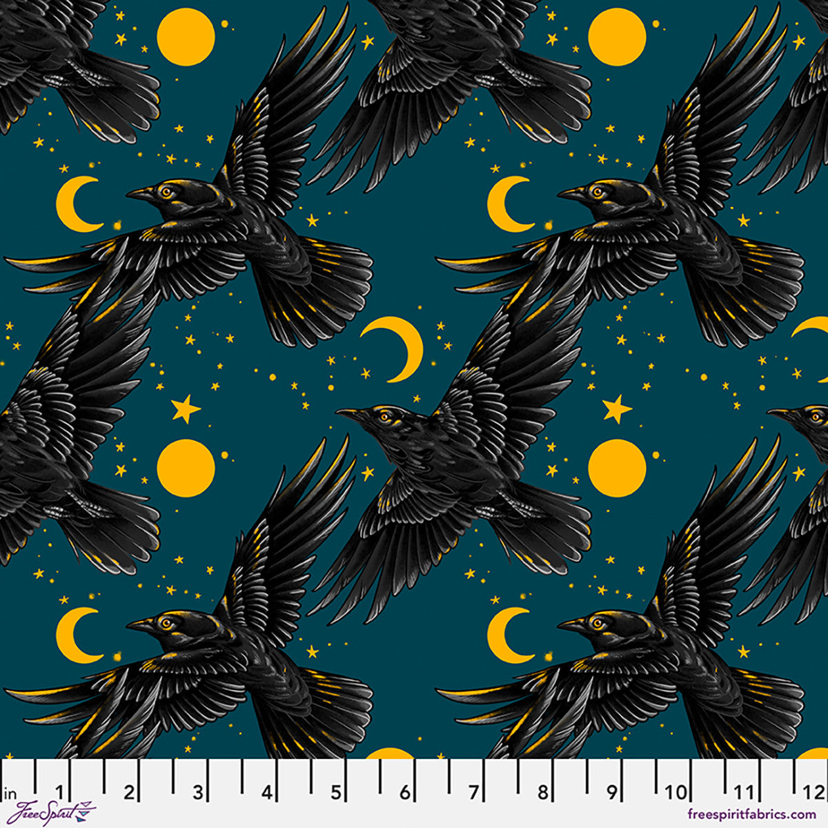 Chain Mail- Teal On the Wing: Sold by the 1/2 yard.