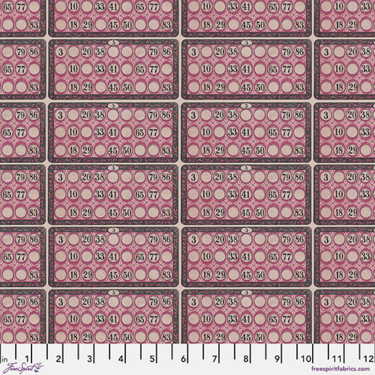 Tim Holtz Palette Program- Pink Numbers: Sold by the 1/2 yard