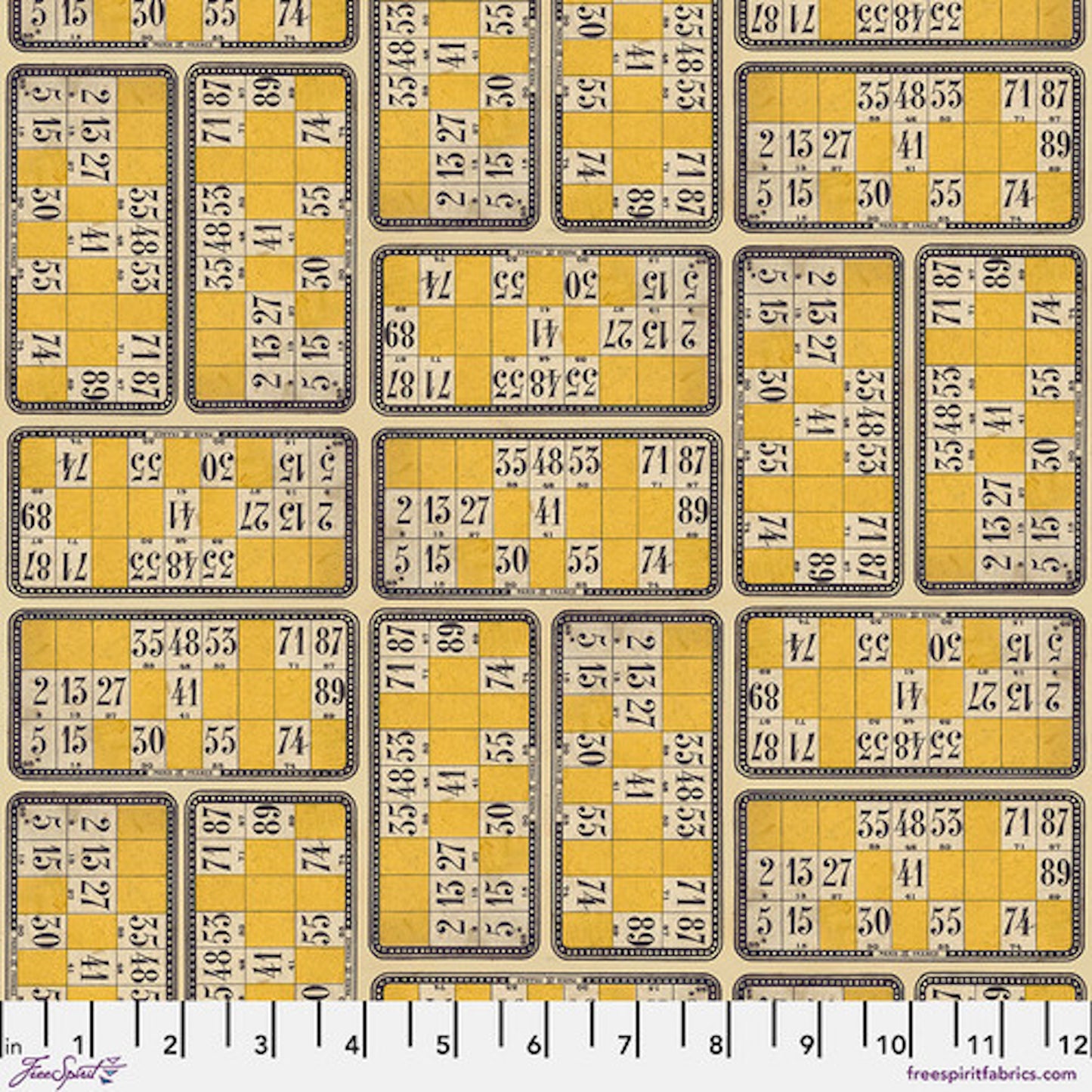 Tim Holtz Palette Program- Yellow Numbers: Sold by the 1/2 yard