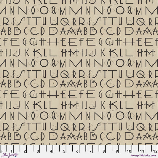 Tim Holtz Palette Program- Charcoal Typography: Sold by the 1/2 yard