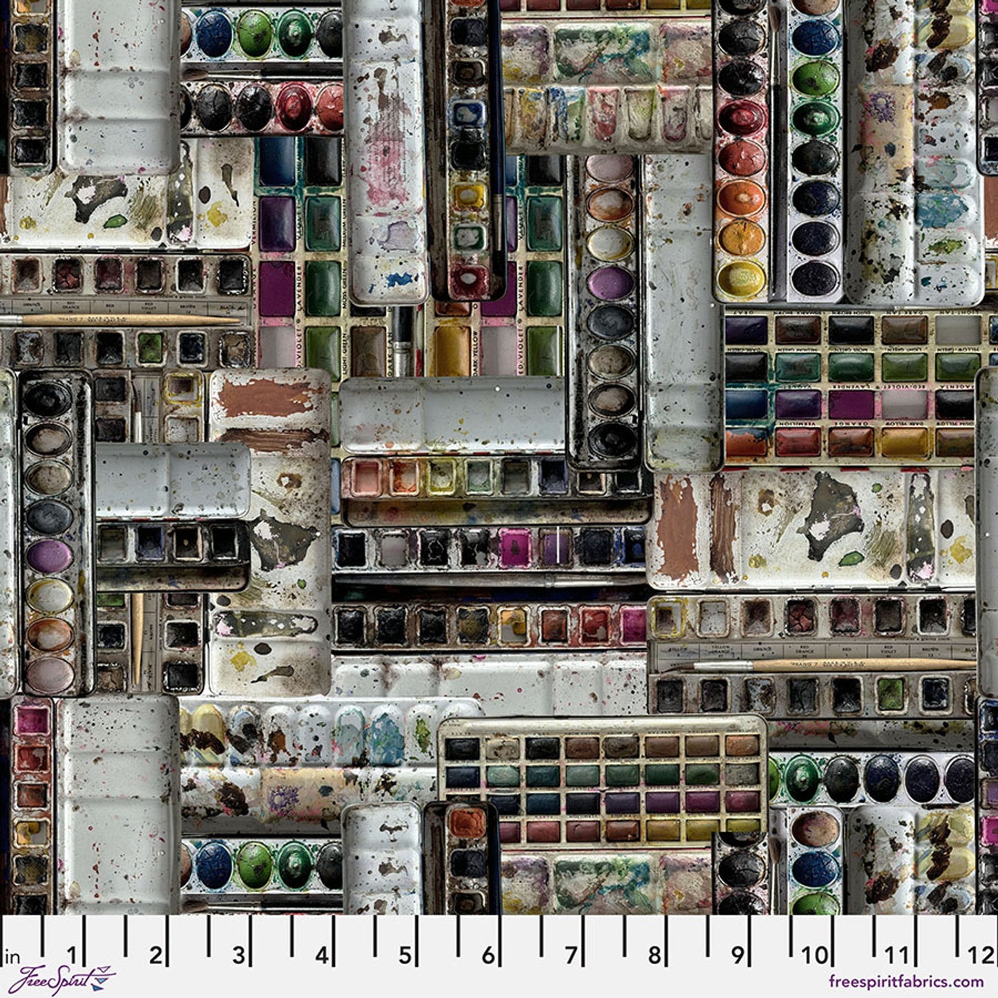 Tim Holtz Palette Program- Multi Watercolors: Sold by the 1/2 yard