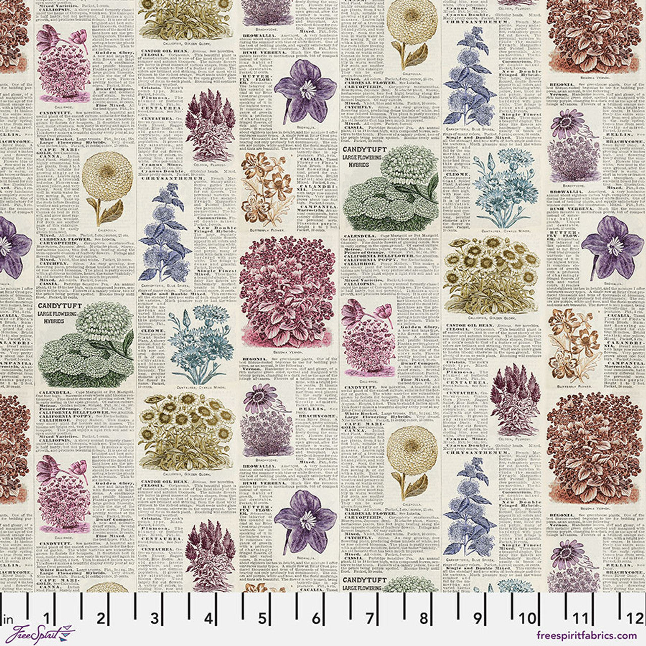 Tim Holtz Palette Program- Multi Botany: Sold by the 1/2 yard