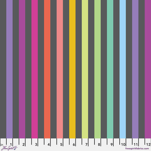True Colors Graywork- Carbon Disco Stripe: Sold by the 1/2 yard