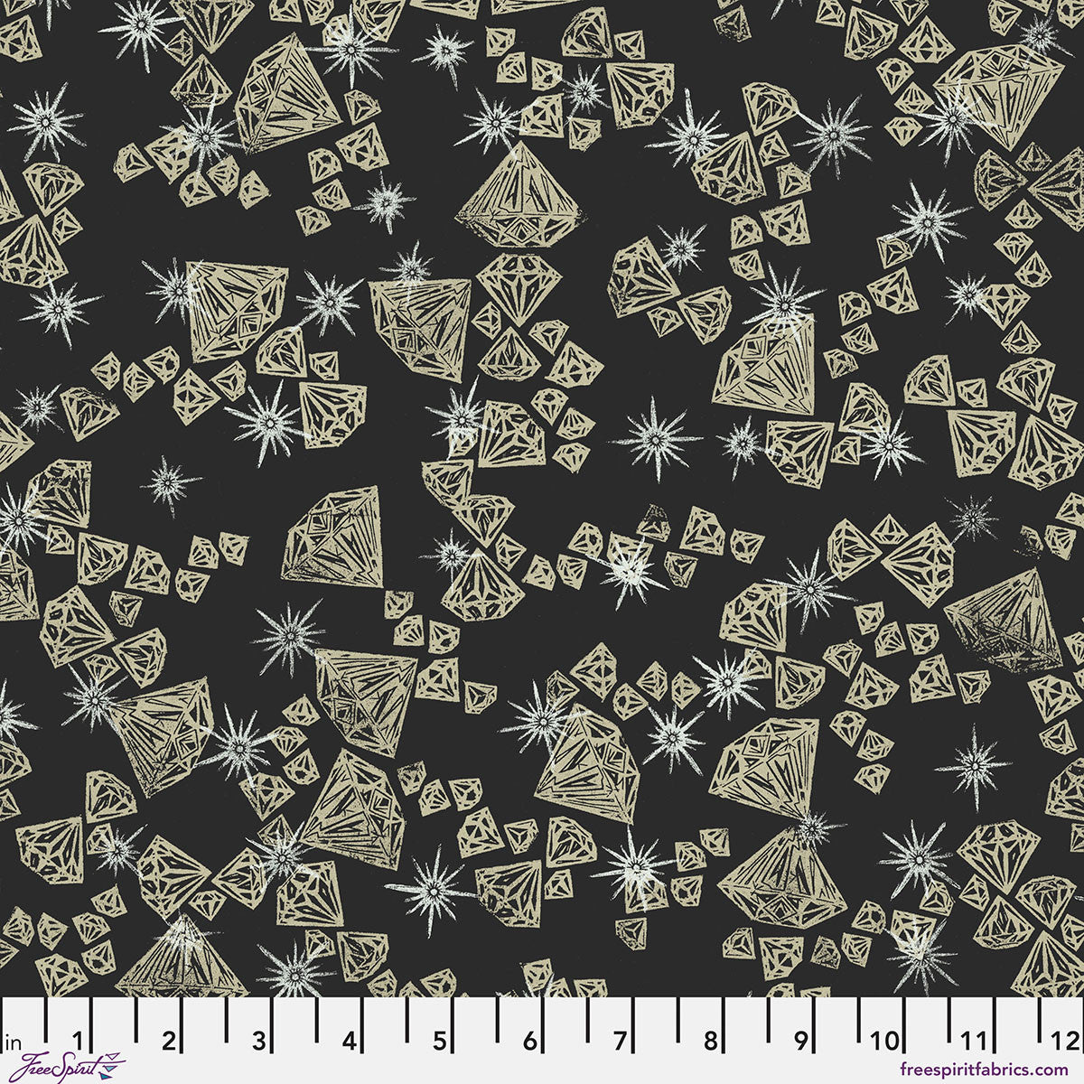 The Wisdom- Black The Shiny Things: Sold by the 1/2 yard
