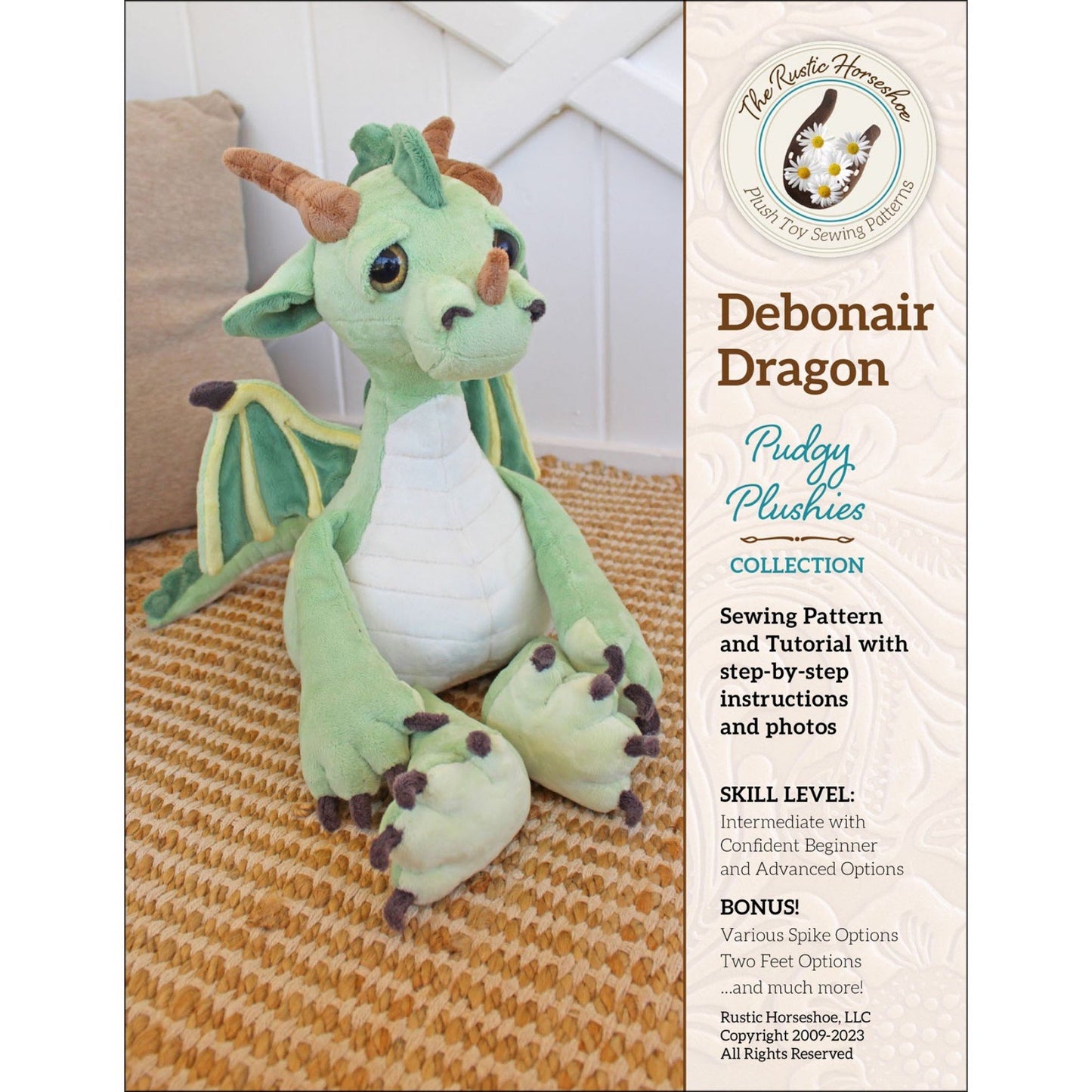 Debonair Dragon Pudgy Plushies Pattern