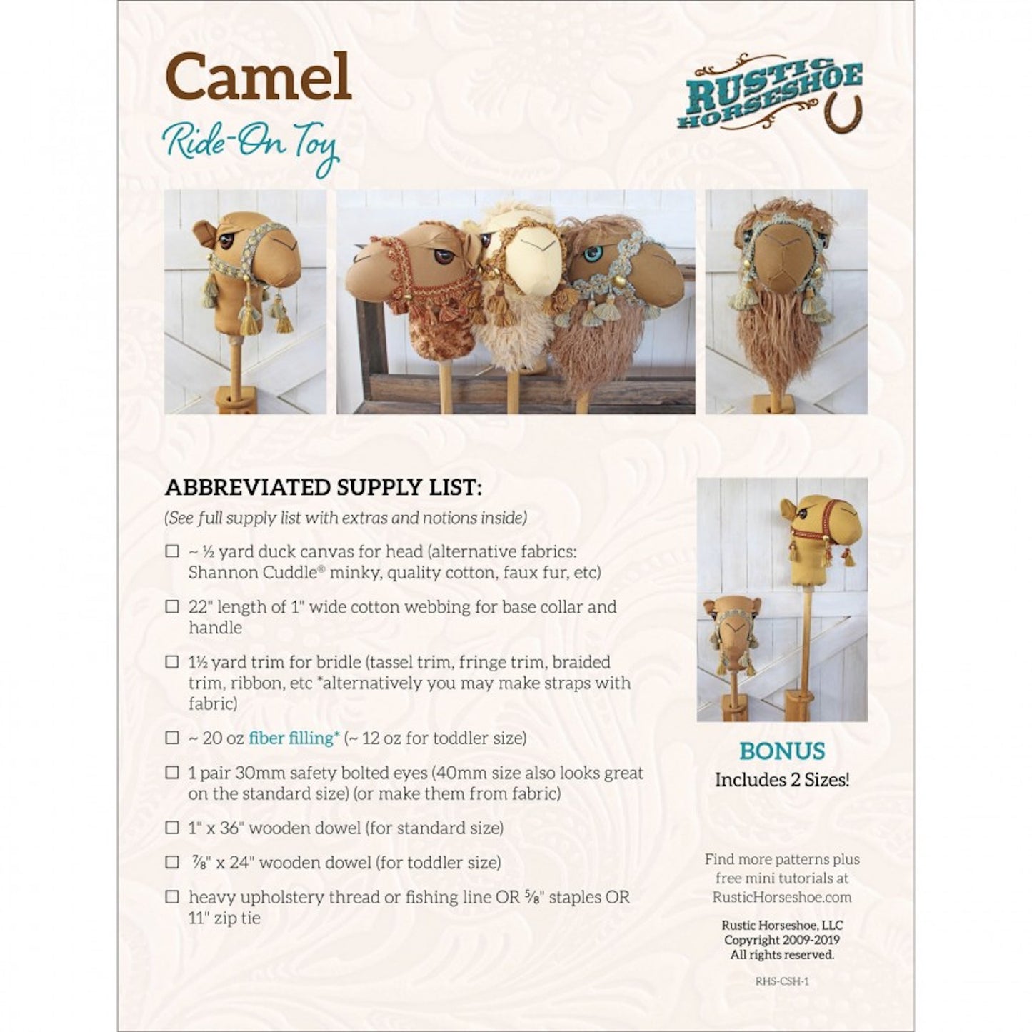 Camel Ride-On Toy Pattern