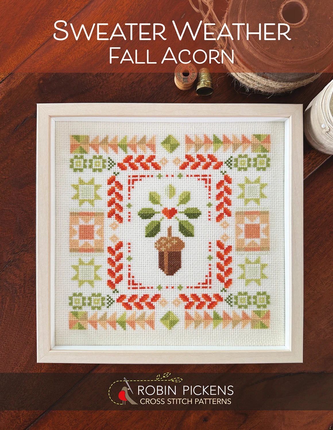 Sweater Weather Fall Acorn- Cross Stitch Pattern
