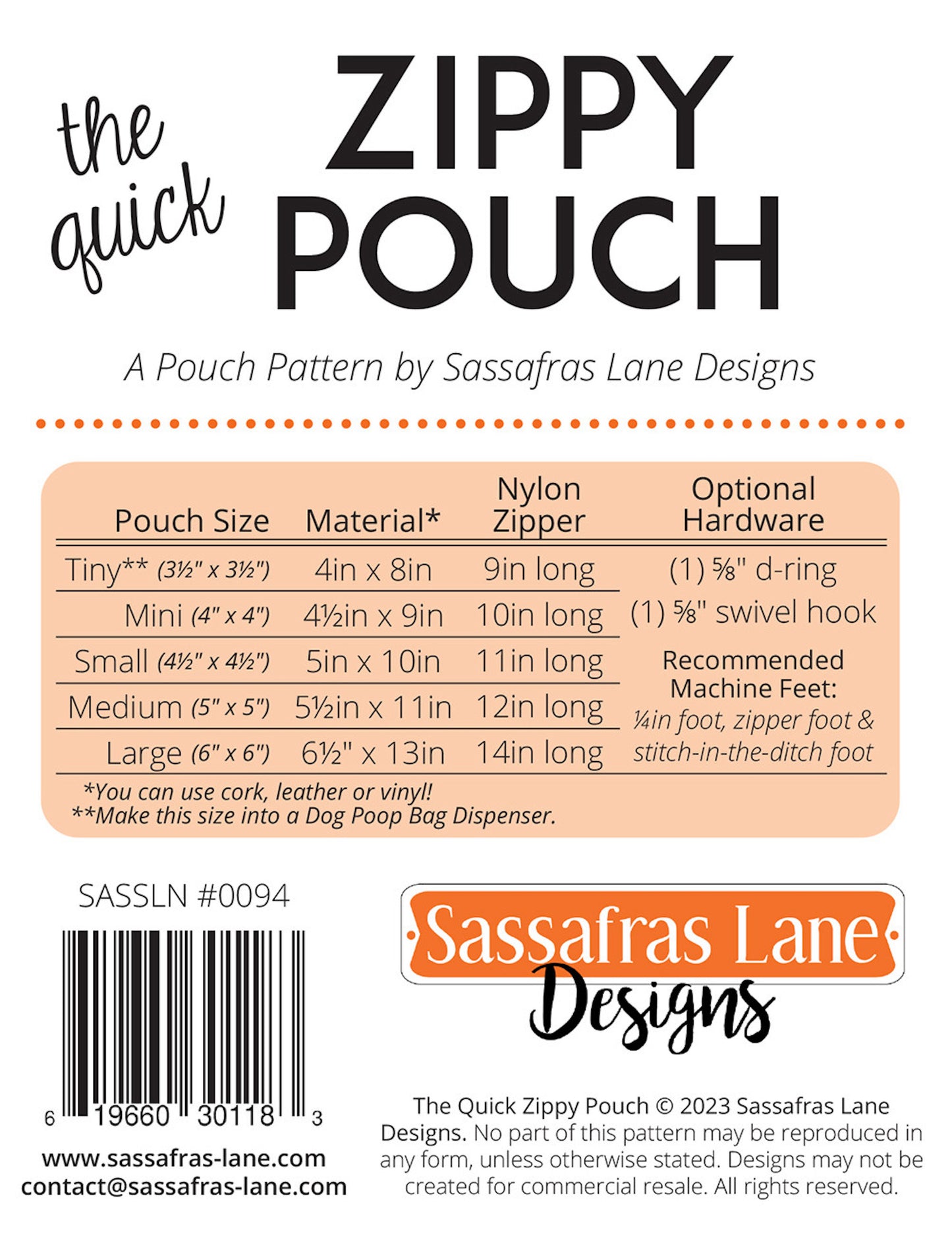 The Quick Zippy Pouch Pattern