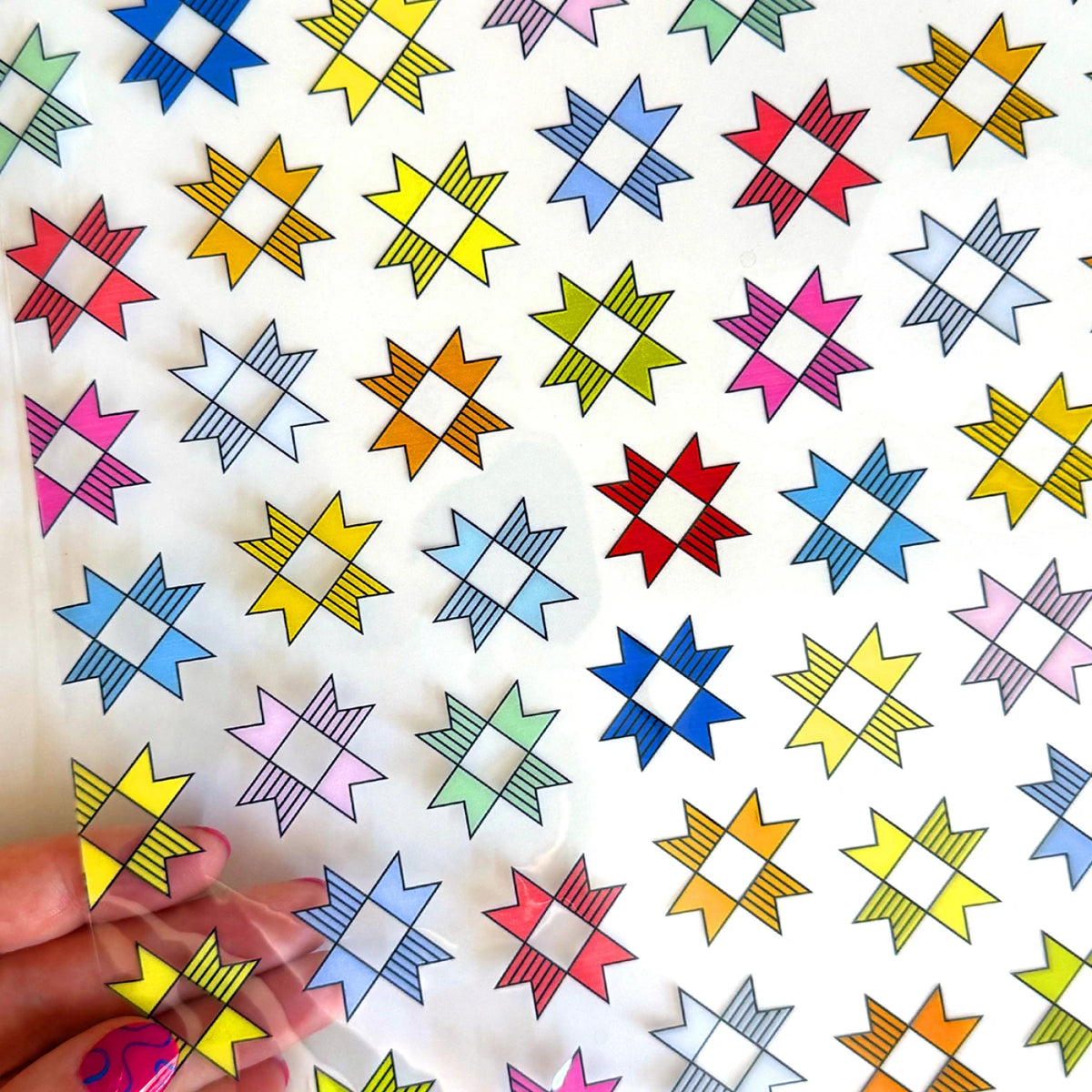 Patchwork Stars- Clear TPU Vinyl: 12in x 53in Roll