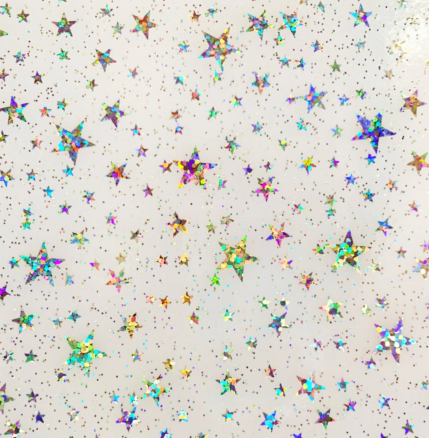 Vinyl- Clear with Glitter Stars: 18x26 Roll