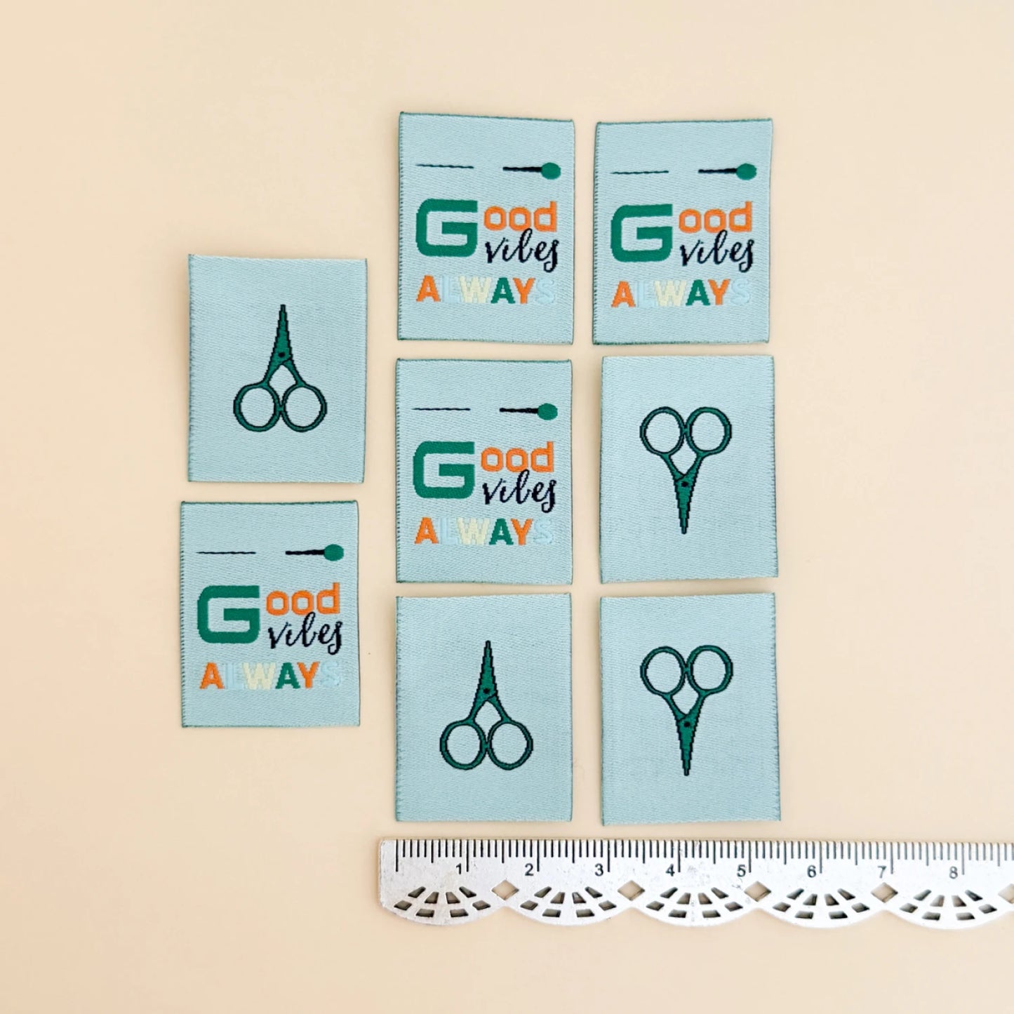 Good Vibes 2 Woven Quilt Labels- 8pk