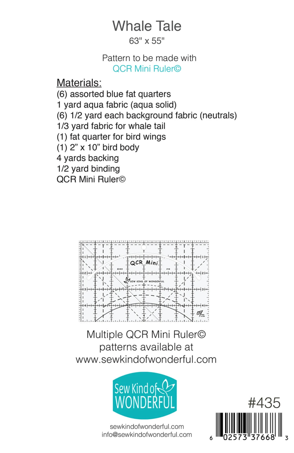 Whale Tale- QCR Mini Pattern