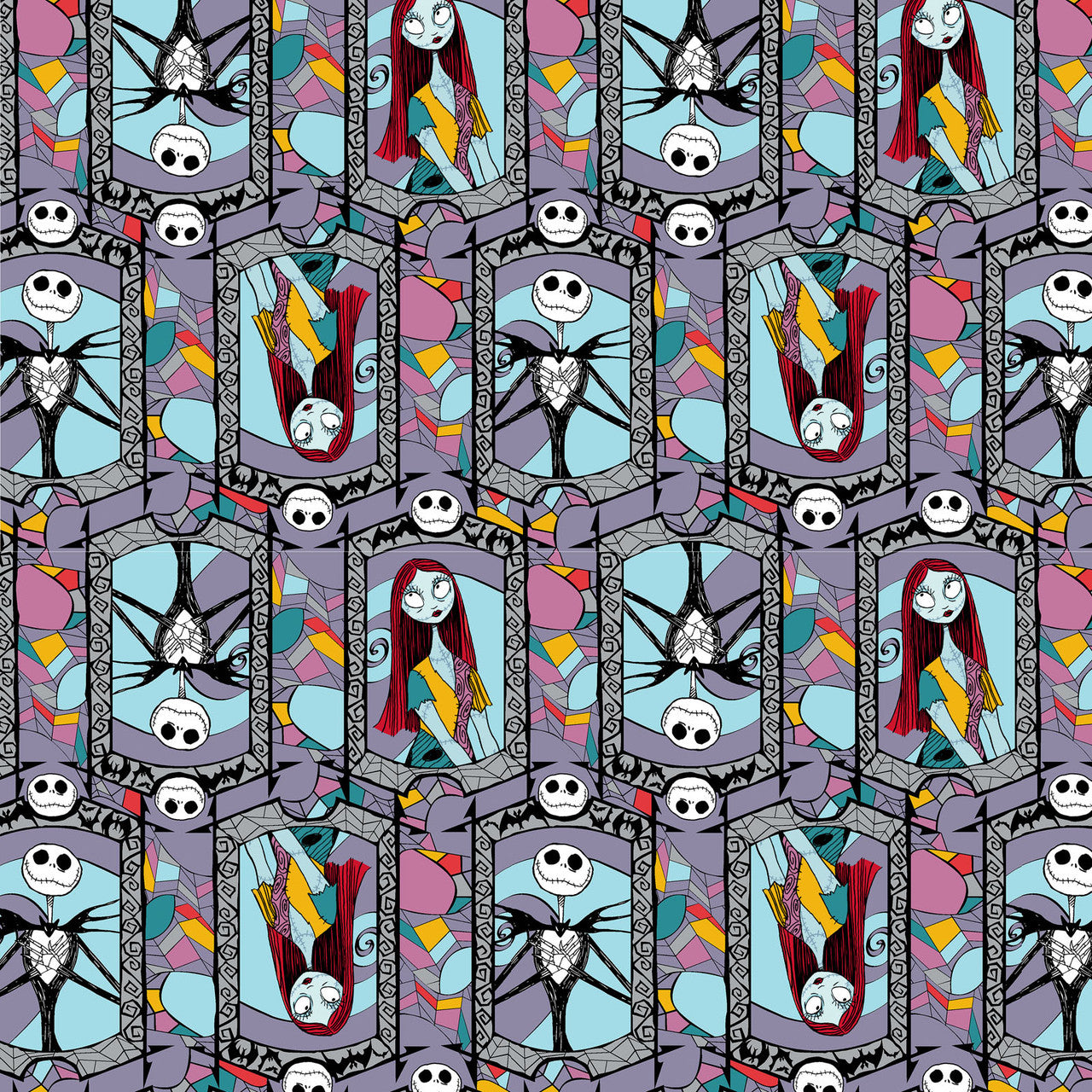 Nightmare Before Christmas- Multi Stained Glass: Sold by the 1/2 yard