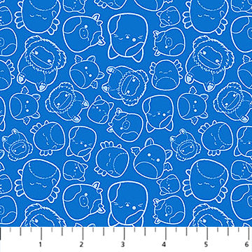 Squishmallows- Blue Line Drawn: Sold by the 1/2 yard