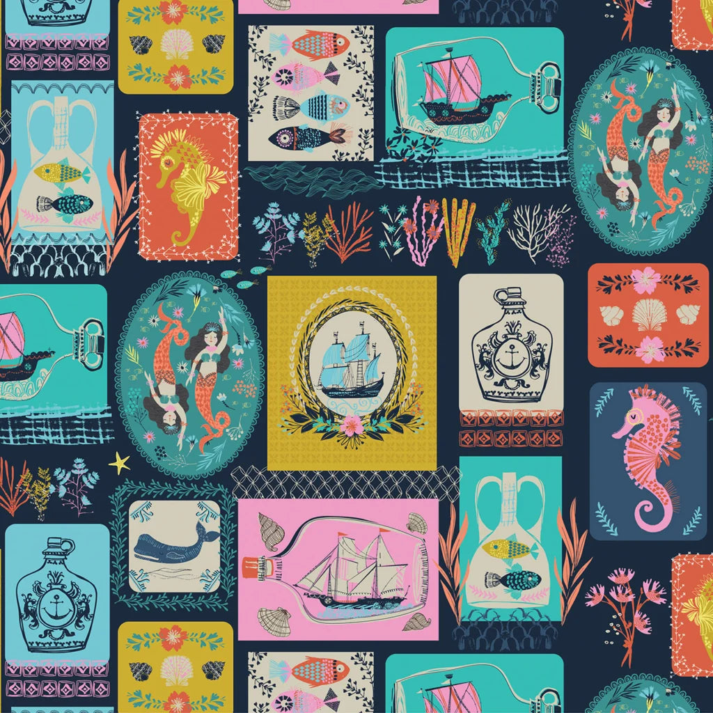 Sirens Seas- Starfish & Stories: Sold by the 1/2 yard