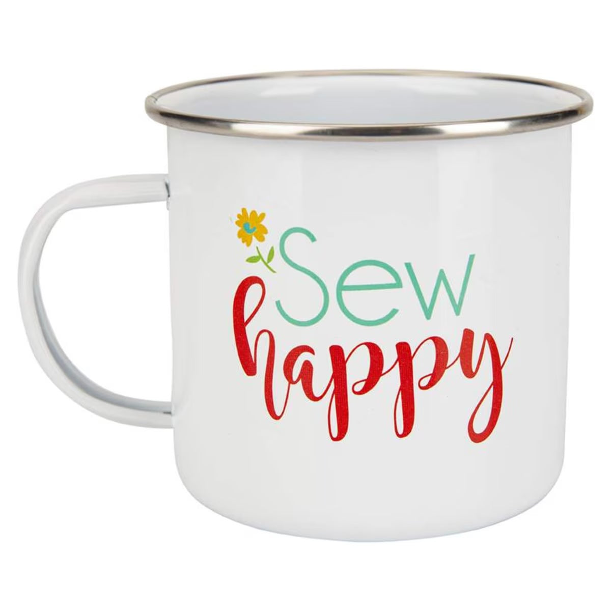 Sew Happy Enamel Tin Mug