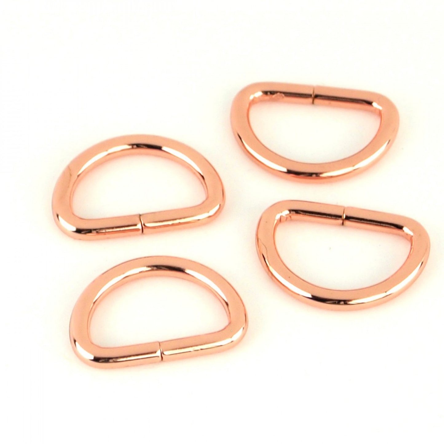 Four D-Rings 3/4": Rose Gold