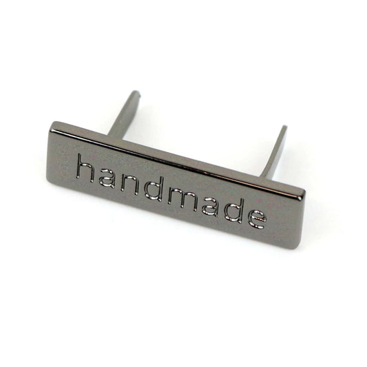 Serif Handmade Label- Gunmetal: 1pc