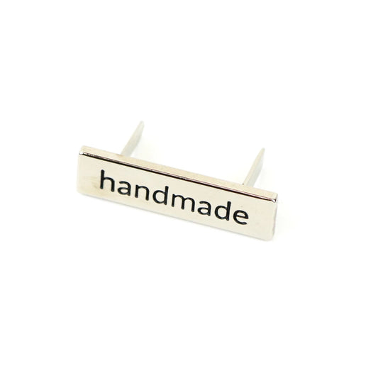 Serif Handmade Label- Nickel: 1pc