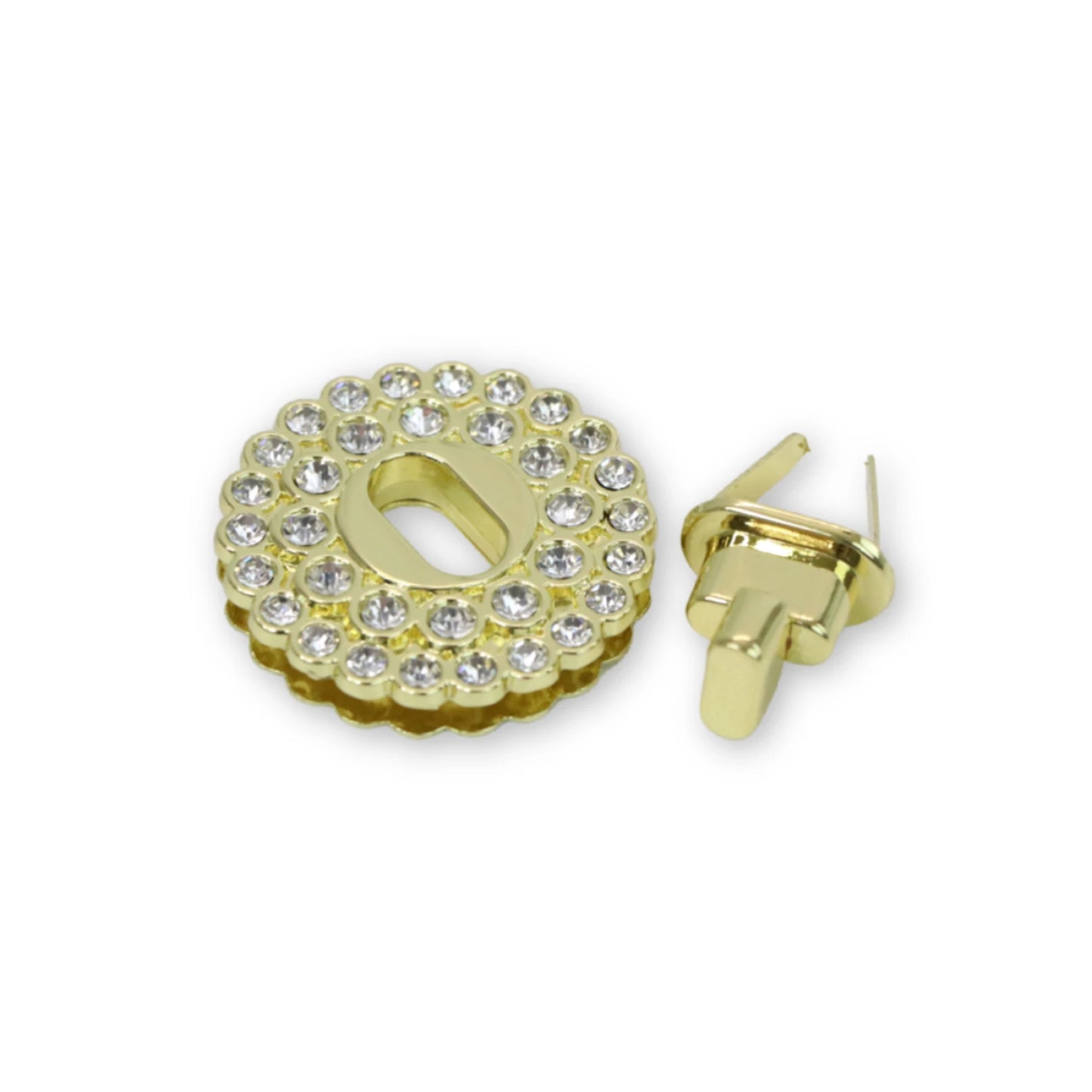 Crystal Turn Lock- Gold, 1pc