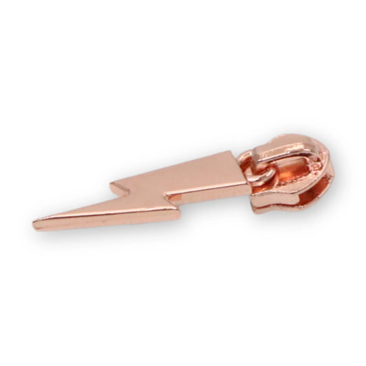 Rose Gold Lightning Bolt Zipper Pulls: Pack of 4