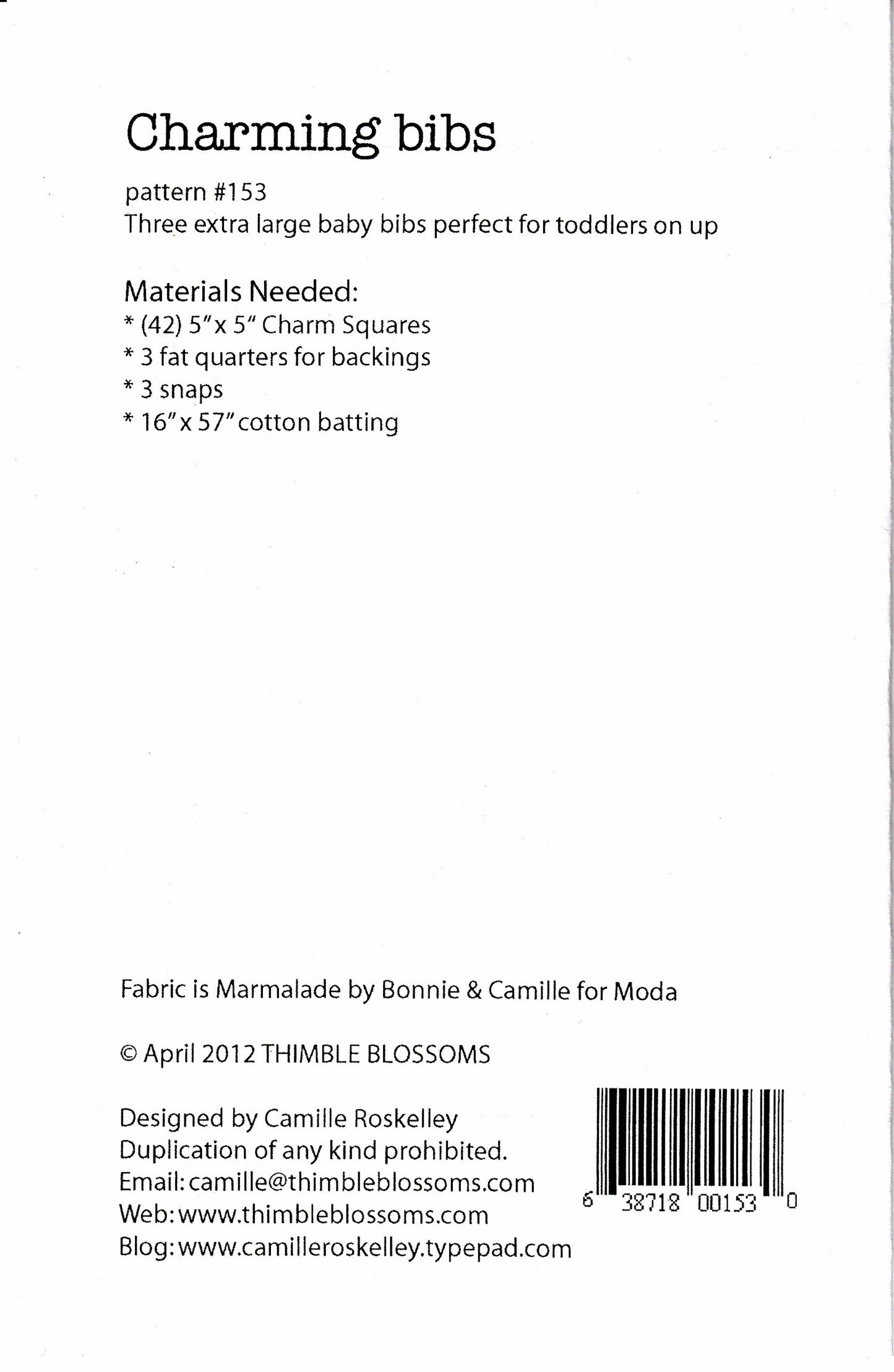 Charming Bibs Pattern