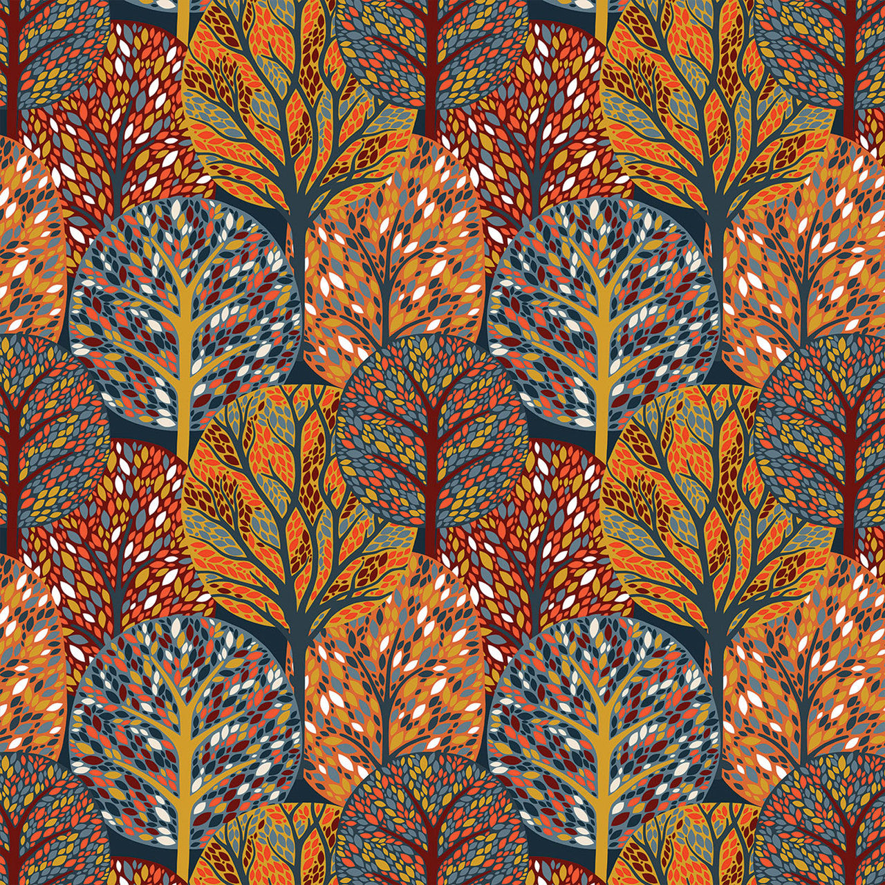 New Forest- Multi Golden Canopy: Sold by the 1/2 yard
