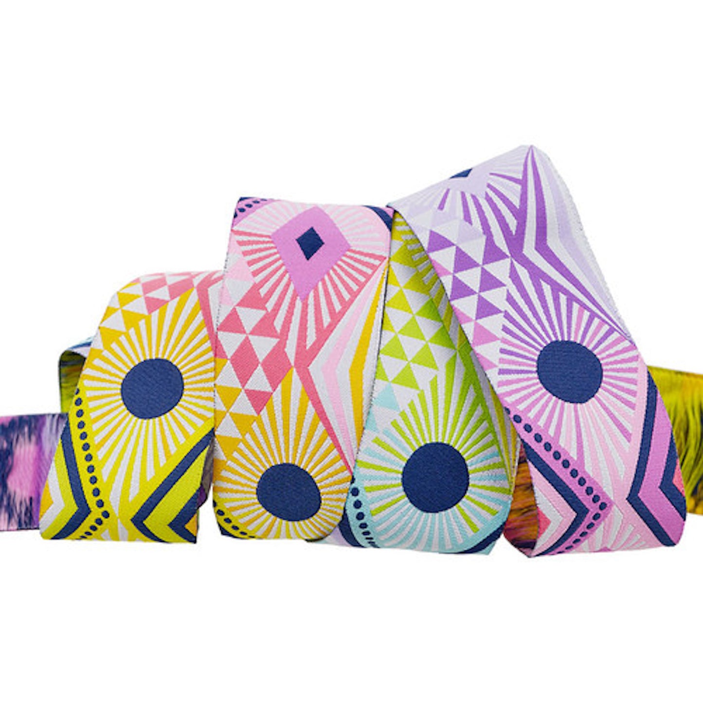 Tula Pink Tabby Road Deja Vu Ribbon- Rainbow Mega Lucy, 1.5": Sold By the Yard