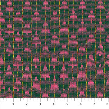 Silver Lining- Preppy Tree Farm with Gold Metallic: Sold by the 1/2 yard