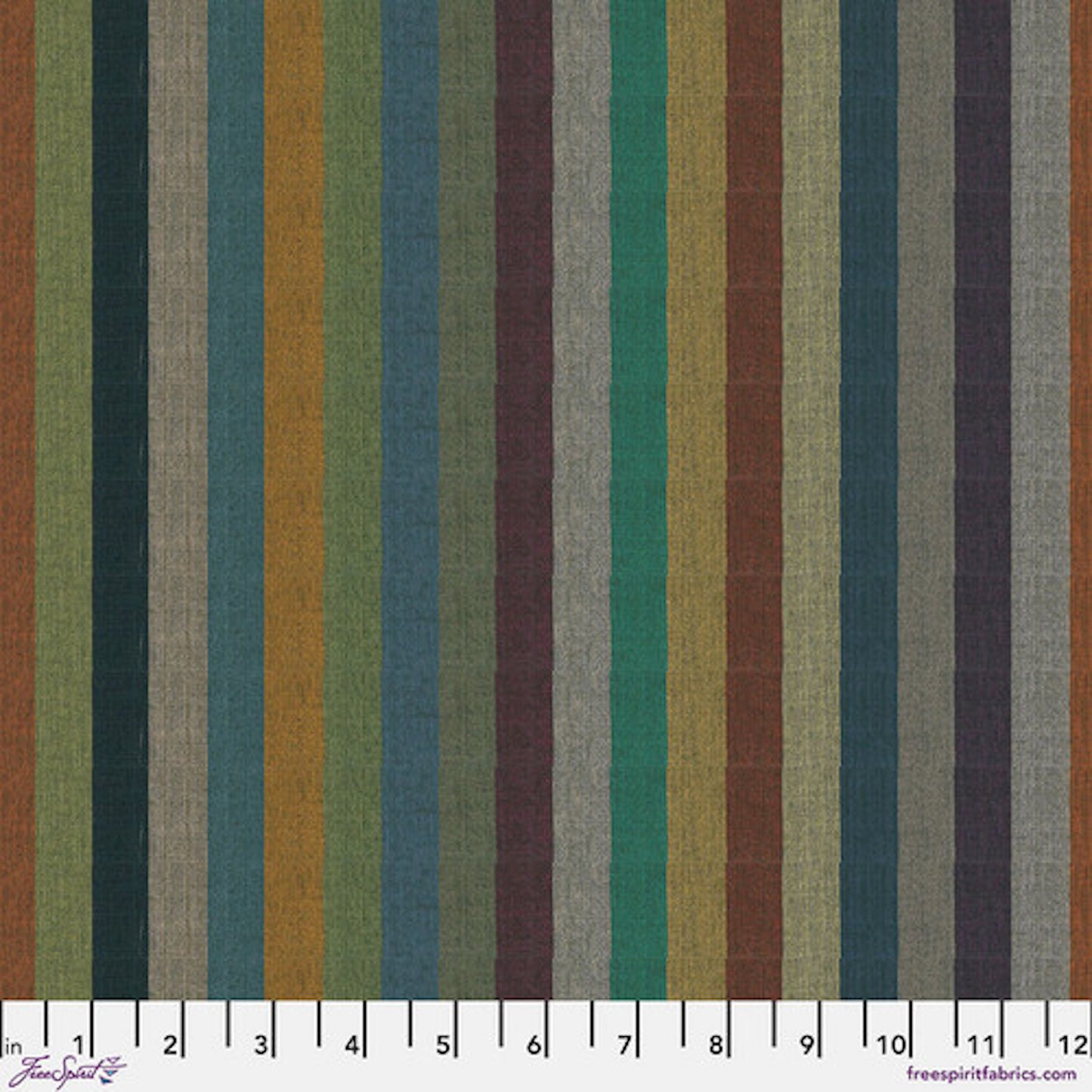 Kaffe Fassett 2025 Woven Stripes- Multi Broad Stripe: Sold by the 1/2 yard.