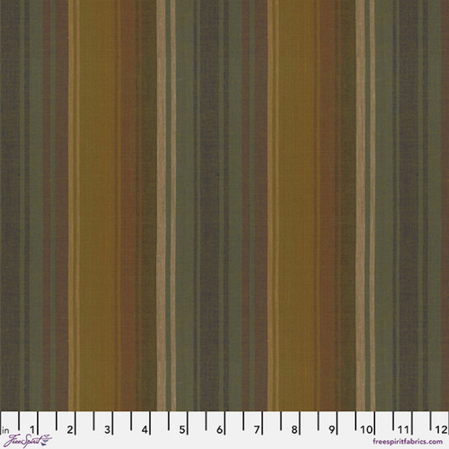 Kaffe Fassett 2025 Woven Stripes- Khaki Exotic Stripe: Sold by the 1/2 yard.