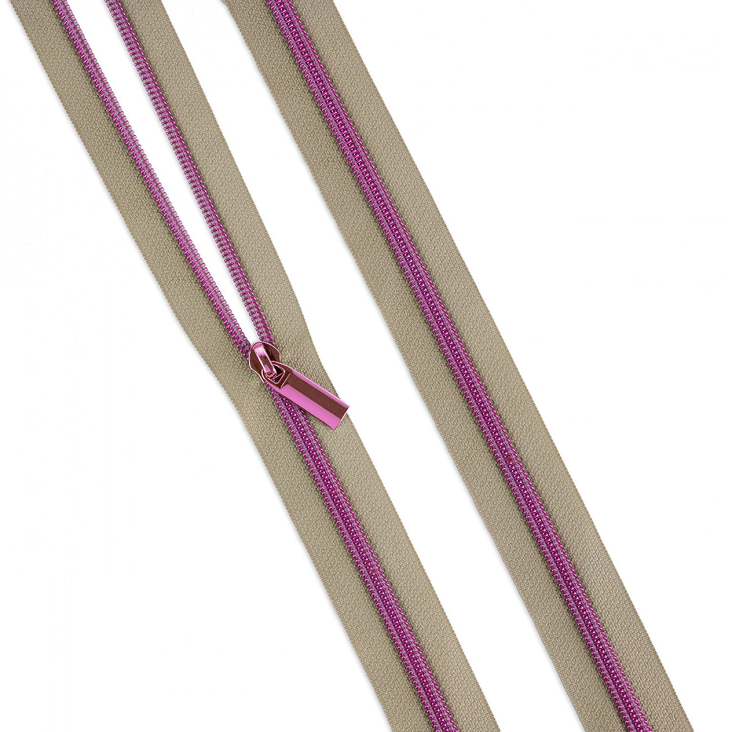 Beige #5 Nylon Tula Pink Coil Zipper Tape, 3 yards
