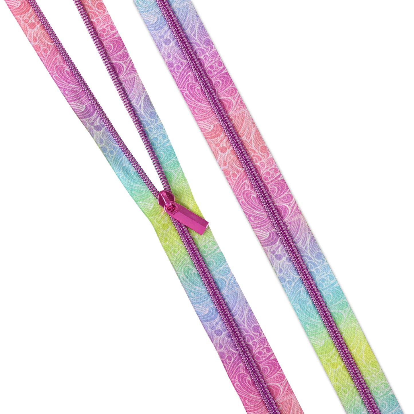 Floral Reef- Making Waves #5 Nylon Tula Pink Coil Zipper Tape: 3 yards