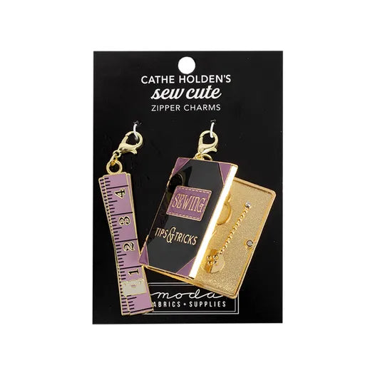 Sew Cute Zipper Pull Charms 2CT: Tape Measure and Book